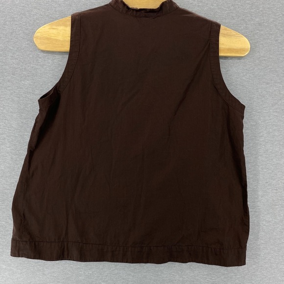 Nue Options Plus Brown Sleeveless V-Neck Rosette Tunic Women 2X Cottagecore - Picture 2 of 6